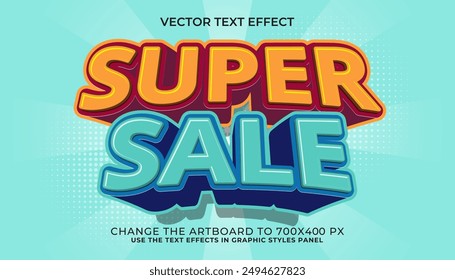 3d editable super sale text effect, promotion style text effect template