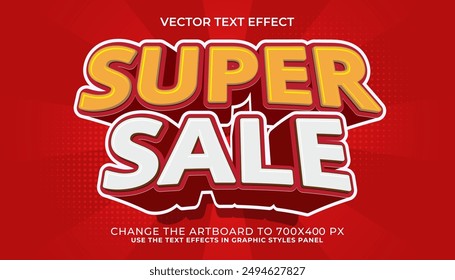 3d editable super sale text effect, promotion style text effect template