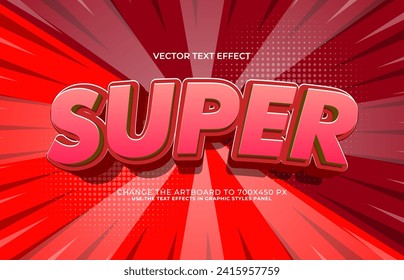 3d editable super text style effect