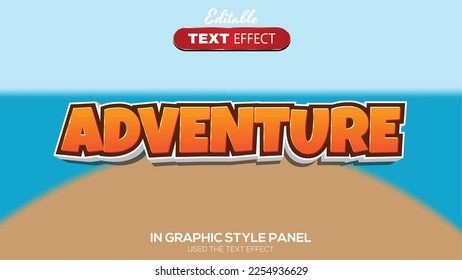 3D editable text effect adventure theme 