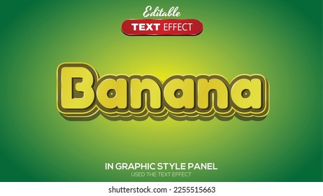 3D-bearbeitbarer Texteffekt Banane-Thema