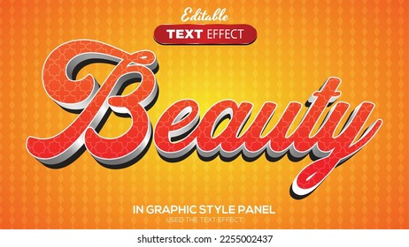3D editable text effect beauty theme
