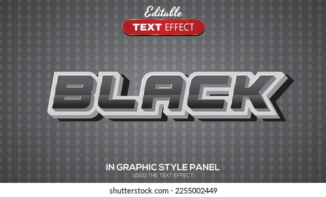 3D editable text effect black theme