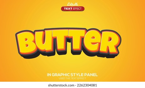 3D editable text effect butter theme