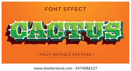 3d editable text effect with cactus font style 
