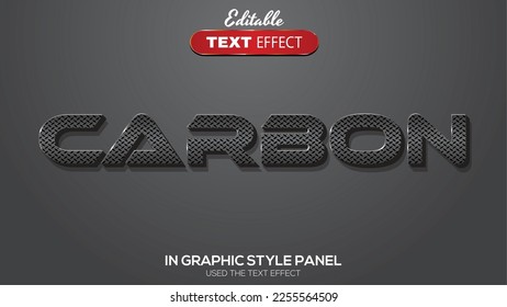 Effet de texte modifiable 3D sur le thème du carbone