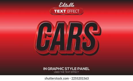 3D editable text effect cars theme