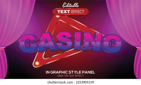 3D efecto de texto editable efecto de casino tema