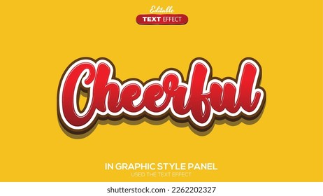 3D editable text effect cheerful theme