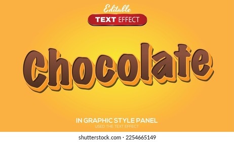 Efecto de texto editable 3D tema de chocolate