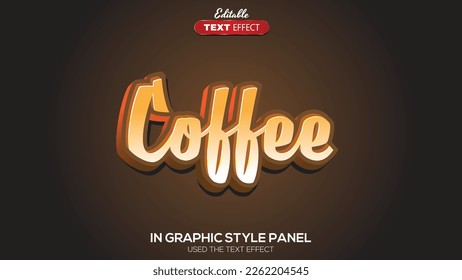 3D editable text effect coffee theme