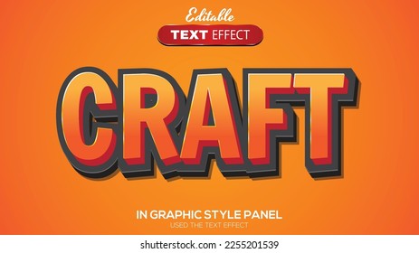 3D editable text effect craft theme
