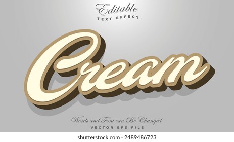 3d Editable text effect - Cream Word style theme.