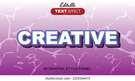 3D editable text effect creative theme