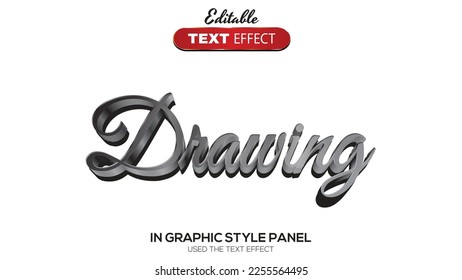 3D editable text effect drawing theme