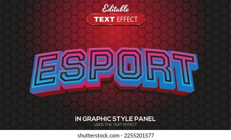 3D editable text effect esport theme