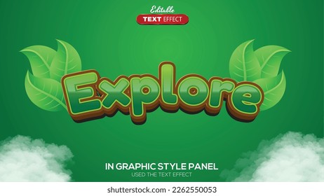 3D editable text effect explore theme