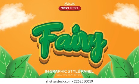 3D editable text effect fairy theme