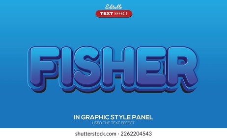 3D editable text effect fisher theme