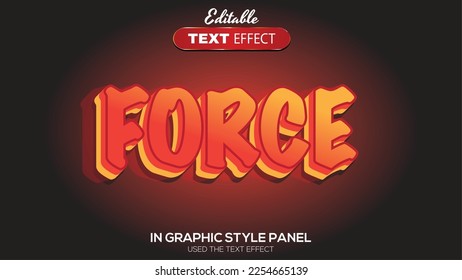 3D editable text effect force theme