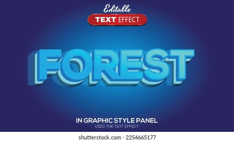 3D editable text effect forest theme