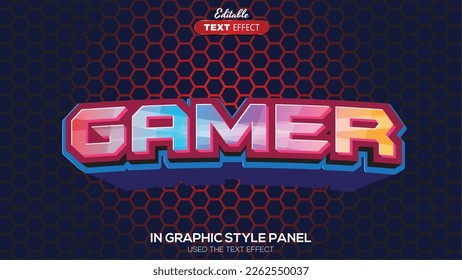 3D editable text effect gamer theme