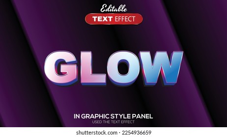 3D editable text effect glow theme