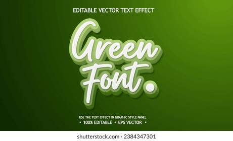 3d editable text effect Green font.
Text effect design saved in graphic style template. Eco modern premium vector text illustration vegetable natural style