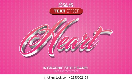 3D editable text effect heart theme