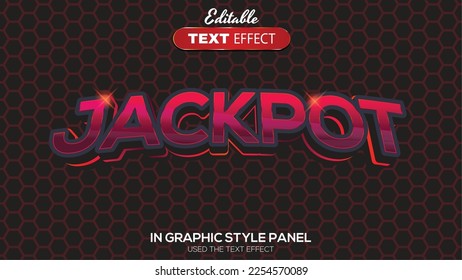 Tema de jackpot de efecto de texto editable 3D 