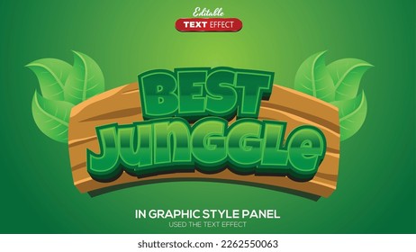 3D editable text effect jungle theme
