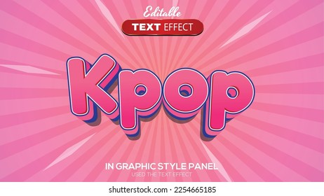 3D editable text effect kpop theme