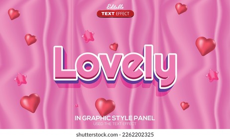 3D editable text effect lovely theme