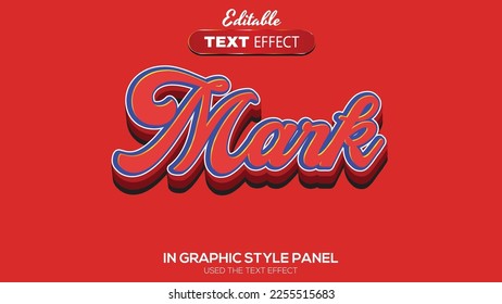 3D editable text effect mark theme