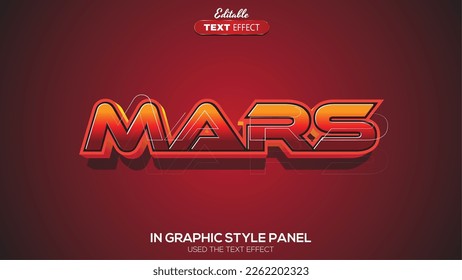 3D editable text effect mars theme