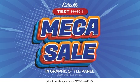 3D editable text effect mega sale theme