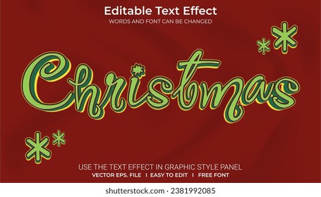 3d  editable text effect merry christmas, perfect for branding or poster purposes.