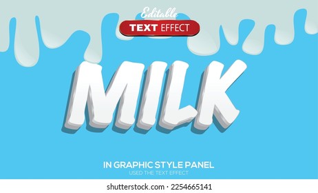 3D editable text effect milk theme