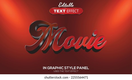 Tema de película de efecto de texto editable 3D