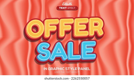 3D editable text effect offer sale theme