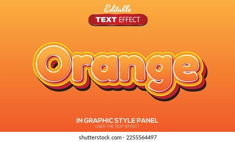 3D editable text effect orange theme