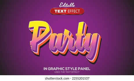 3D editable text effect party theme