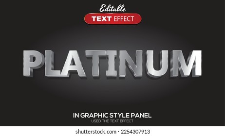 3D editable text effect platinum theme