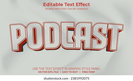 3d  editable text effect Podcast, perfect for branding or poster purposes.