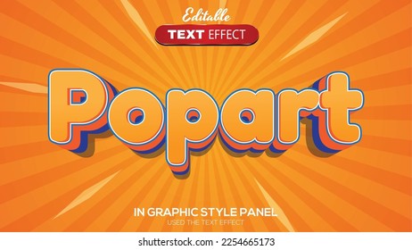 3D editable text effect pop art theme