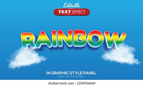 3D editable text effect rainbow theme