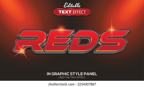 3d editable text effect reds theme