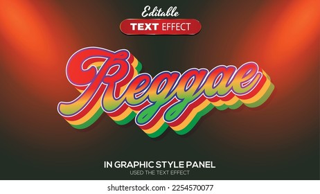 3D editable text effect reggae theme 