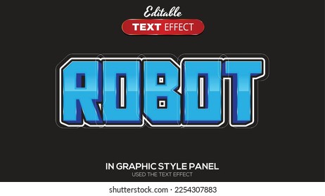 3D editable text effect robot theme