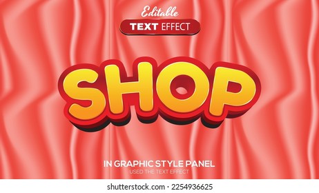 3D editable text effect shop theme